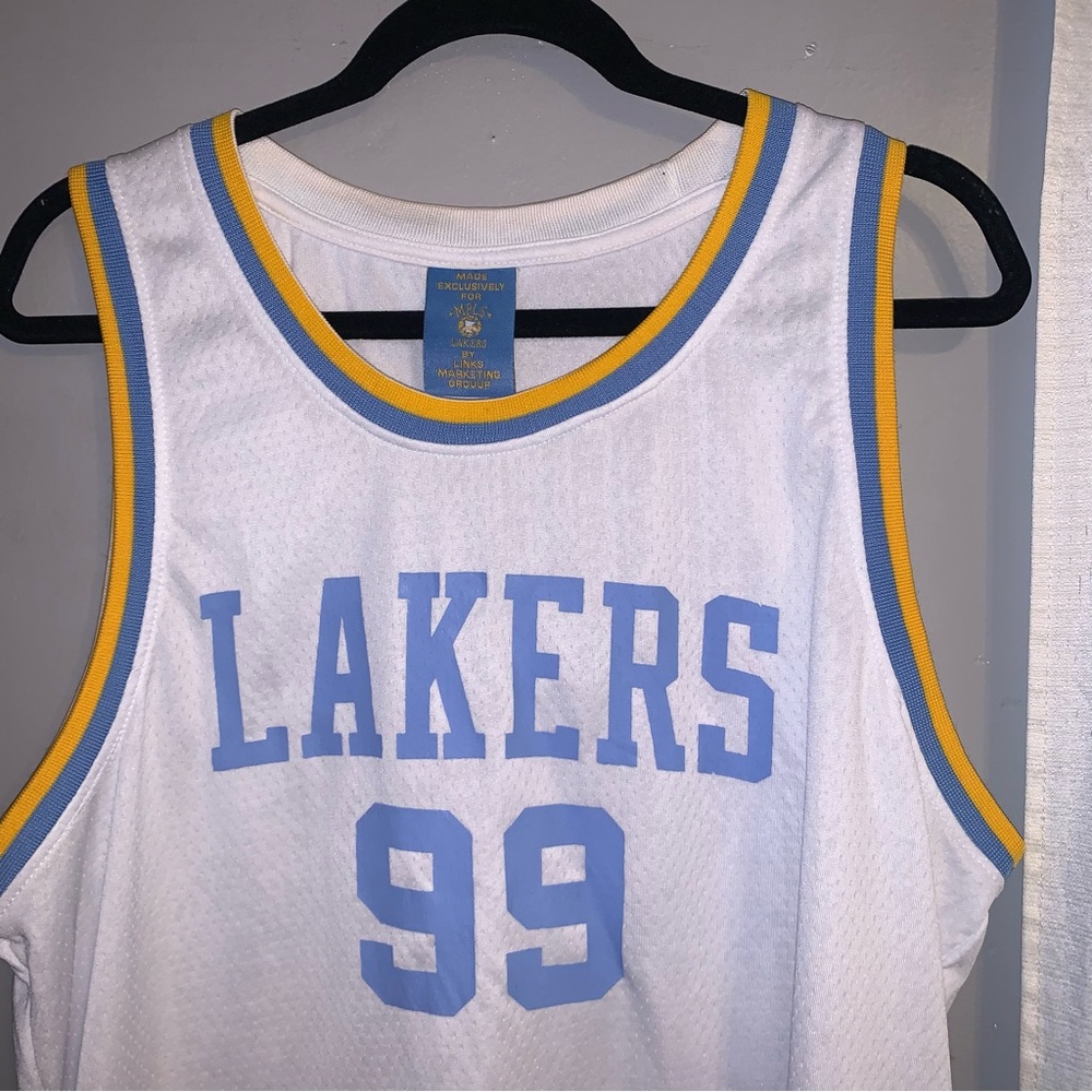 Lakers White and Blue Basketball Jersey